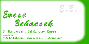 emese behacsek business card